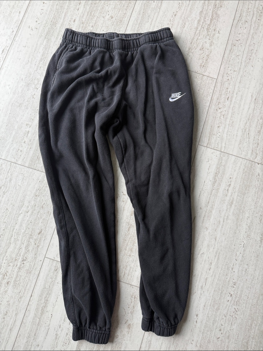 2 pairs - Nike Black Fleece Joggers with White Swoosh